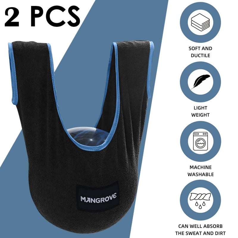 Mangrove Bowling Ball Polisher, Microfiber Bowling Towel See-Saw for Bowlers, Large Washable Bowling Shammy Seesaw, Ball Cleaner Holder Bag (Black 2-Pack) - Image 2